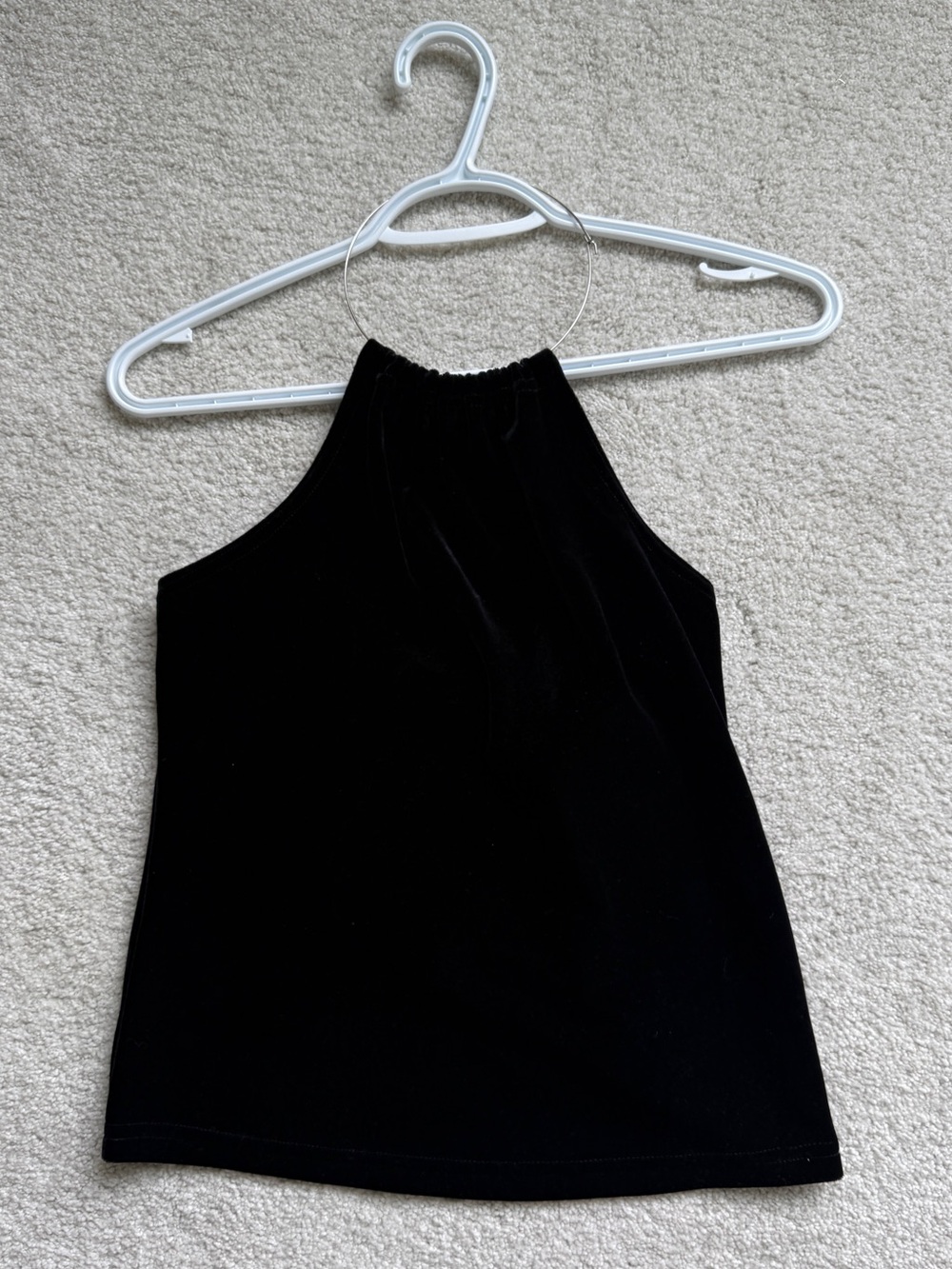 Black Velvet Halter Neck Women’s Top